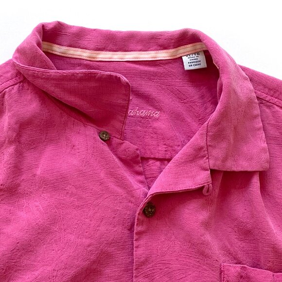 Tommy Bahama Mens Tropic Isles Silk Camp Shirt Size XL Pink Short Sleeve Resort - Picture 6 of 13
